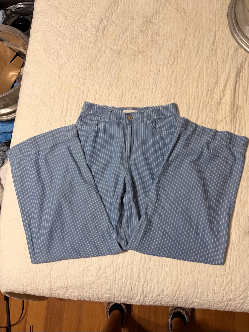 Habitual Blue Pinstriped Relaxed Jeans
